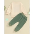 thumbnail image 4 of Hirigin Toddler Baby Boy Fall Winter Outfits Letter Crewneck Sweatshirt Casual Pants 2Pcs Clothes Set, 4 of 9