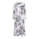 thumbnail image 5 of Vestido hasta el tobillo de manga larga con estampado floral y cuello redondo a la moda para mujer Pompotops  hdfakjf2239, 5 of 7