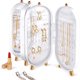 thumbnail image 1 of Soporte de joyería plegable, joyero con espejo, regalos de alta capacidad y calidad (blanco) Feliz Sencillez, 1 of 5