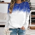 thumbnail image 2 of Automne Femmes Manches Longues Col Rond Imprimé Chandail Léger Sans Capuche Chandails Coupe Décontractée Blouse Chandail de Noël Femmes Chandails Cool Femmes Grande Taille Chandail à Capuchon Athlétique Garçons Taille, 2 of 5