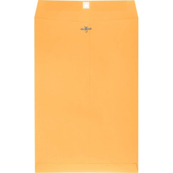 LUXPaper Open End Envelopes | Clasp | 10" x 15" | Brown Kraft | 28lb. Text | 50 Qty
