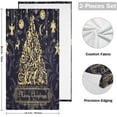 thumbnail image 2 of Christmas Gold Xmas Tree Hand Towels 2 PCS, Black Background Kitchen Towel Ultra Soft and Highly Absorbent,Decorative Fingertip Face Towel for Bathroom Hotel, 28.3"x14.4", 2 of 6