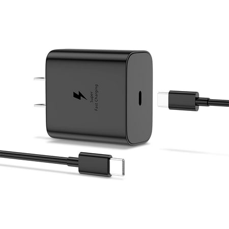 for Huawei Mate 30 - 45W USB C Samsung Super Fast Charger Block with C to C Cable - Black