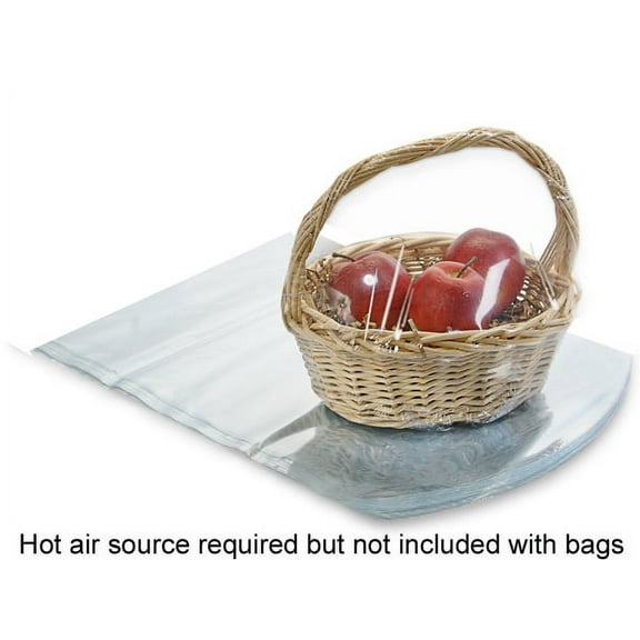 Pack Of 100, 12 X 14" Dome Solid Clear 100 Gauge Pvc Shrink Basket Bags