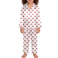 thumbnail image 4 of JAJAHO Girls Silk Satin Home Clothes 2 Piece Outfits Long Sleeve Button Down Collared Shirt And Pants Set For Kids 3-14 Years Trendy Outfit, 4 of 4