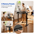 thumbnail image 3 of Kyspho 48" x 24" Electric Standing Desk with Keyboard Tray Adjustable Sit Stand up Desk with Headphone Hook & 4 Height Memory Pre-Set Black, 3 of 8