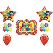 Rock Star Mickey Mouse Birthday balloons Decoration Musical Guitar Dance