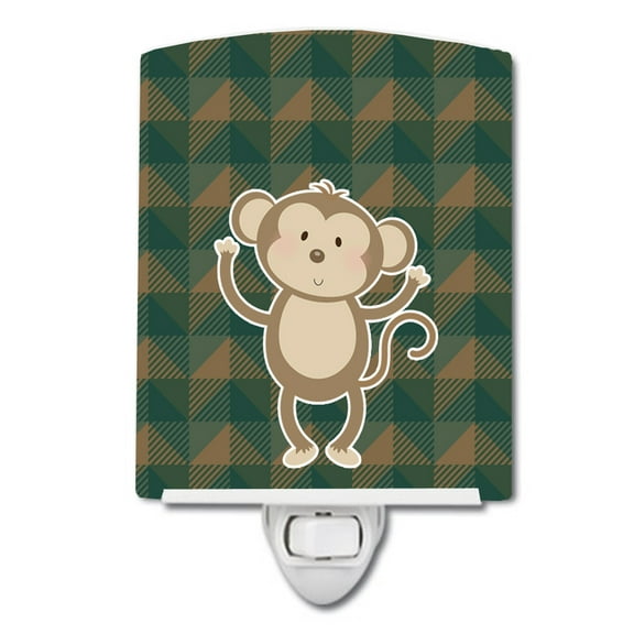 Caroline's Treasures BB7025CNL Monkey Ceramic Night Light, 6x4x3", multicolor