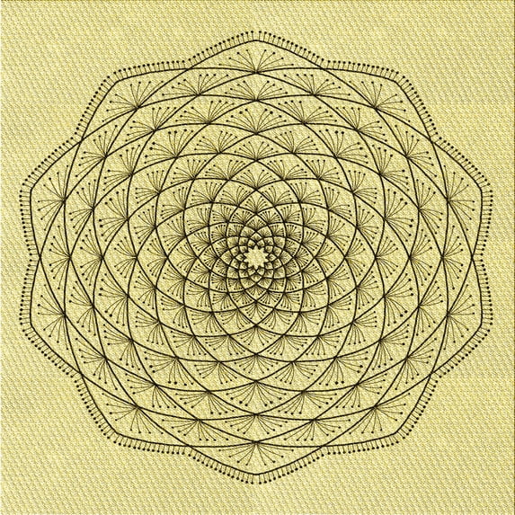 Ahgly Company Machine Washable Indoor Square Transitional Sun Yellow Area Rugs, 8' Square