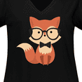 thumbnail image 4 of Inktastic Cute Hipster Fox Women's Plus Size V-Neck T-Shirt, 4 of 5