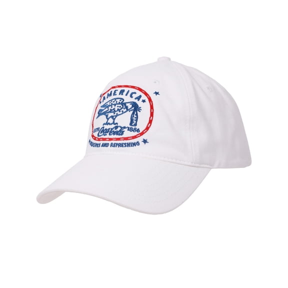 Coca-Cola Americana Adjustable "Dad" Cap, White, One Size Fits Most