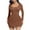 Coffee-13, variant on Women's Crew Neck Ribbed Bodycon Dress - Long Sleeve Slim-Fit Mid-Thigh Pencil Dress