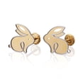 thumbnail image 5 of Aretes de oro 14k GIALLO Broquel GIALLO COLLECTION Conejos de oro amarillo con oro blanco, 5 of 5