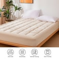 thumbnail image 6 of Sonive Quilted Mattress Pad Cover Twin-XL Size, Thick Fluffy Soft Breathable Durable Topper Fits Up to 21-Inch Deep Pocket (Beige, Twin-XL), 6 of 7