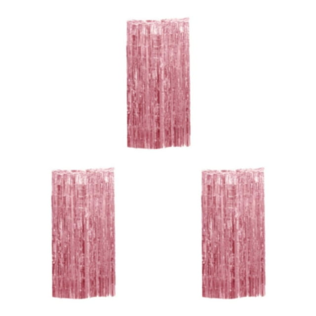 Decodeary Rideau à Franges en Feuille de Sécurité Plusieurs Couleurs et à Franges pour un Mémorable Or Rose 3*1m 3Ensemble