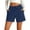 Dark Blue, variant on Vivianyo HD Women's Drawstring Elastic Waist Faux Denim Shorts, Loose Fit Pull On Casual Shorts with Pockets, Women's Black, Sizes S-3XL