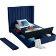thumbnail image 5 of Meridian Furniture Kiki Solid Wood and Velvet Twin Bed in Navy, 5 of 9