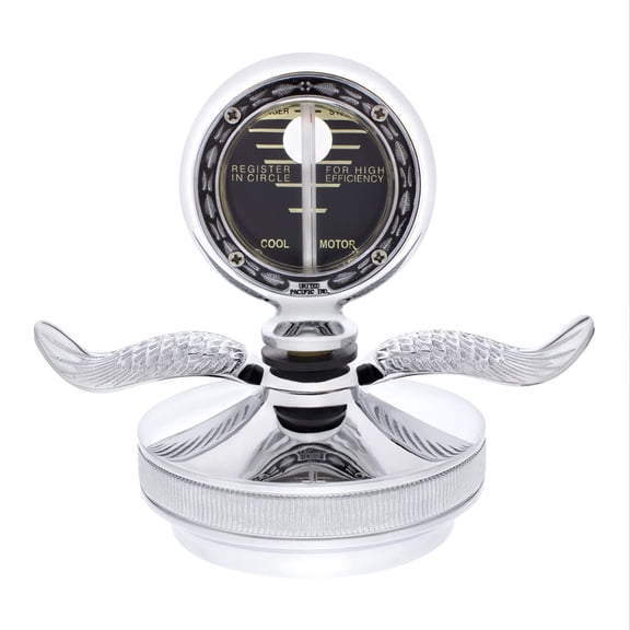 Large Chrome Aluminum Boyce Motometer with Base and Chrome Wings