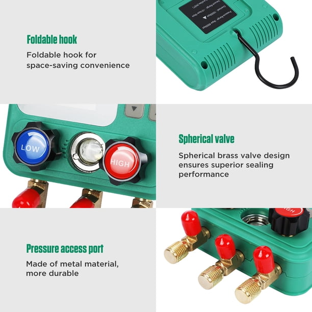 DUOYI DY523 Digital HVAC Manifold Gauge Set, Smart AC Diagnostic 