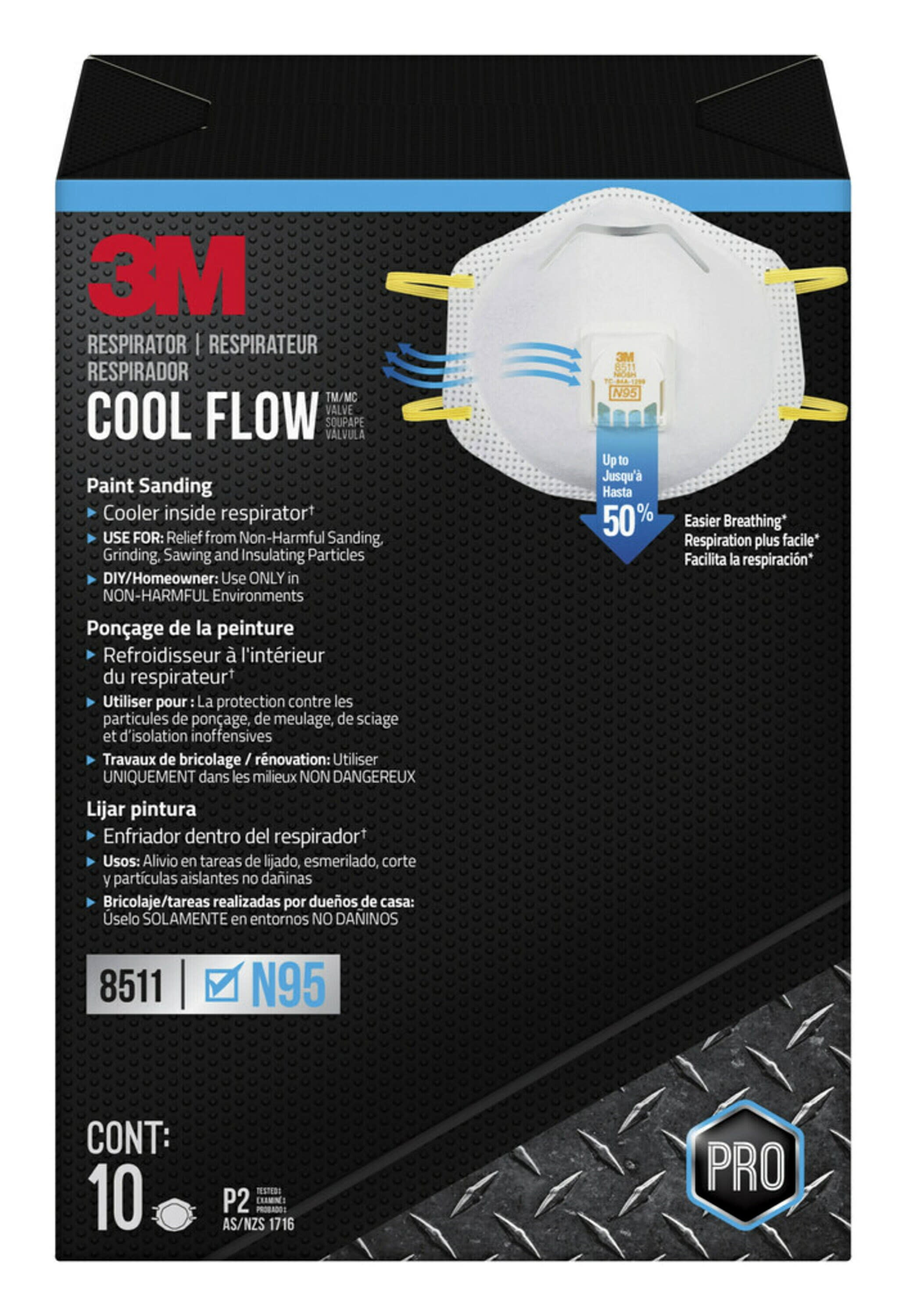 3M™ Cool Flow™ N95, White, 10 Masks -