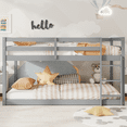 thumbnail image 2 of SESSLIFE Bunk Bed Twin Over Twin, Low Floor Bunk Bed with Guard Rails for Dorm, Small Space, No Box Spring Needed (Gray), 2 of 7