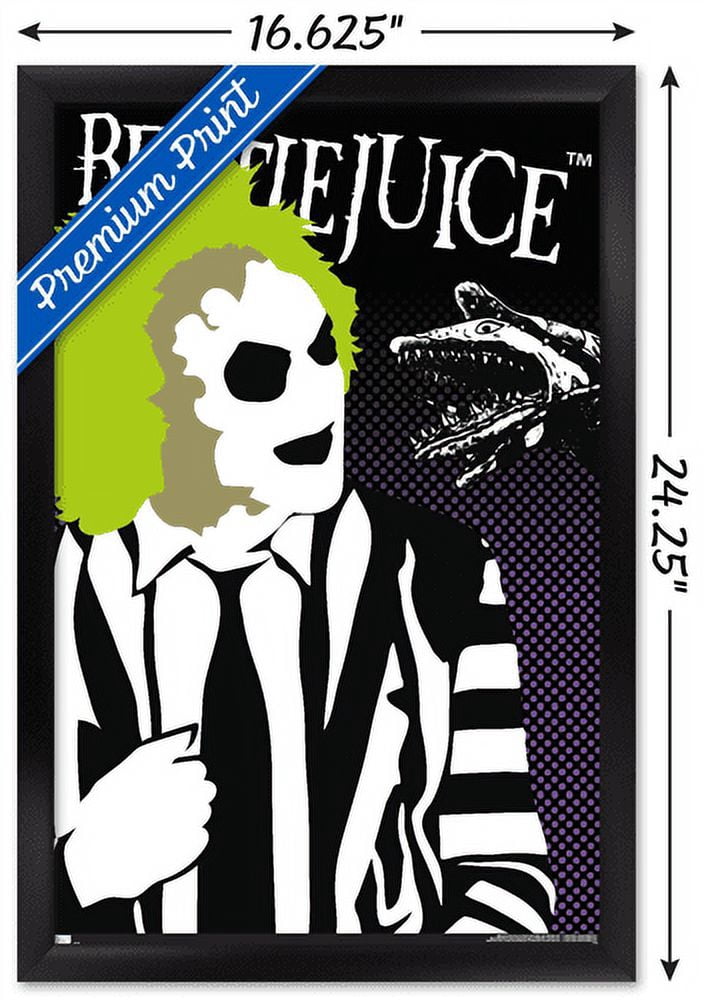 Beetlejuice - Vector Wall Poster, 14.725" x 22.375", Framed