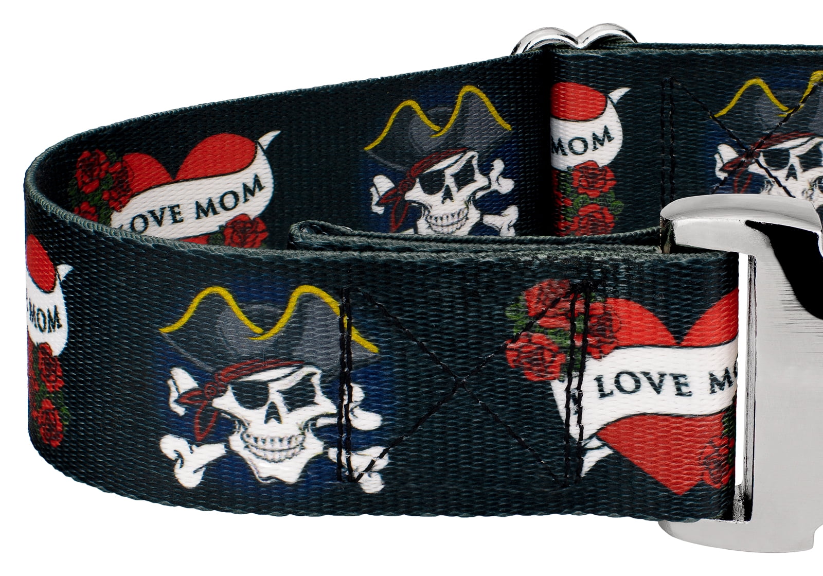 Country Brook Petz® HossFit Jr Wide Martingale with Premium Buckle (I Love Mom, Medium)