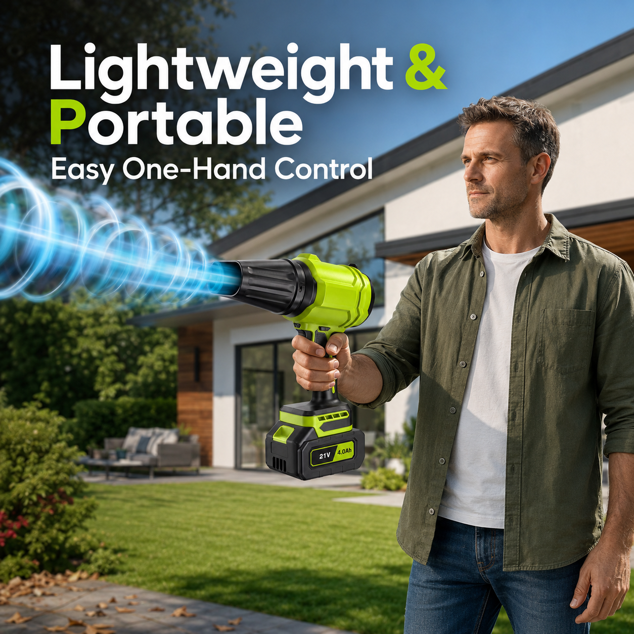 Wilody 21V Cordless Leaf Blower with 2x 4.0Ah Batteries photo 4