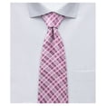 thumbnail image 2 of Jacob Alexander Men's Woven Plaid Pattern Slim 2.5 inch Width Neck Tie - Pink, 2 of 7