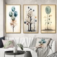 thumbnail image 1 of Designart "Vintage Illustration Geometric Tree of Wisdom III" Modern Geometric Framed Wall Art Set Of 3 - Blue Abstract Frame Canvas Set For Living Room Decor, 1 of 6