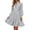*Gray, variant on ClodeEU Women's V Neck Lantern Long Sleeve High Waist Ruffle Mini Shirt Dress,Casual Daily Swing Dress Black,Women's Plus L