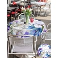 thumbnail image 5 of Outdoor Tablecloth with Umbrella Hole for Patio/Picnic/Party/Camping, Spring Flowers Waterproof Table Cloth Round Cover Washable, Watercolor Garden Florals Wooden Grain (Dia 60"), 5 of 8