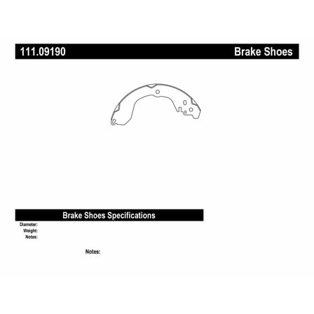Centric 111.09190 Centric Brake Shoes