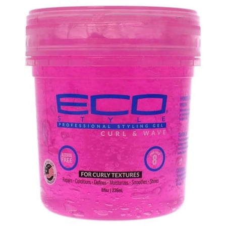 Eco Style Ecoco Hair Gel - Curl And Wave - Anti-Itch, Alcohol-Free Formula - Perfect Hold For Angled Or Tapered Sides - Ideal For Wavy Hair - No Flakes - Not Animal Tested - Moisturizes - 8 Oz
