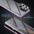 thumbnail image 3 of Clear Magnetic Case Compatible with Samsung Galaxy S23 Ultra Double Sided Clear Tempered Glass Metal Frame Case-Purple, 3 of 5