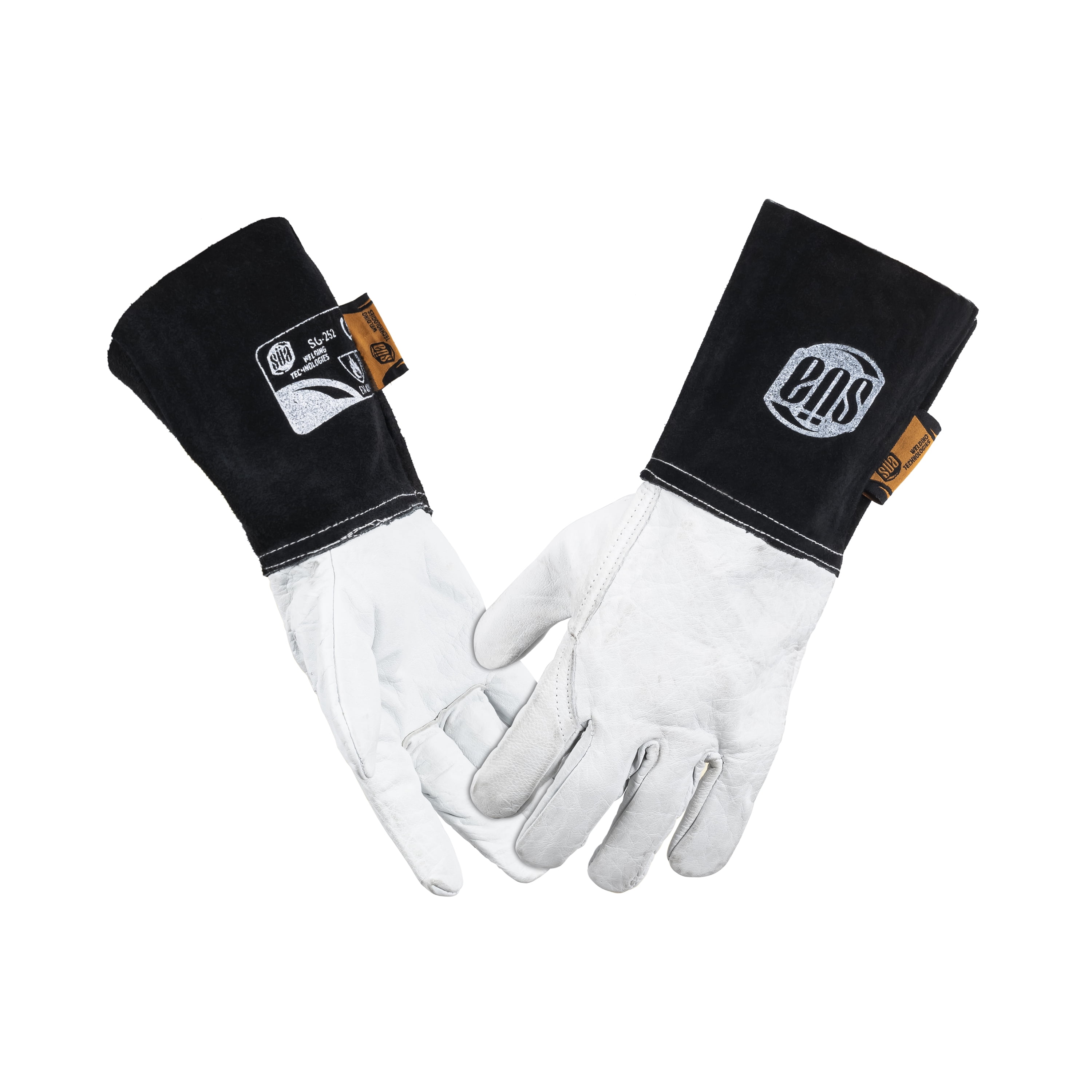 White Goat Grain Leather Palm Gloves White/Black/Gray 5 Pair X-Large 