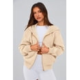 thumbnail image 4 of Sudadera con Capucha con Cremallera PRETTYGARDEN albaricoque talla grande, 4 of 8