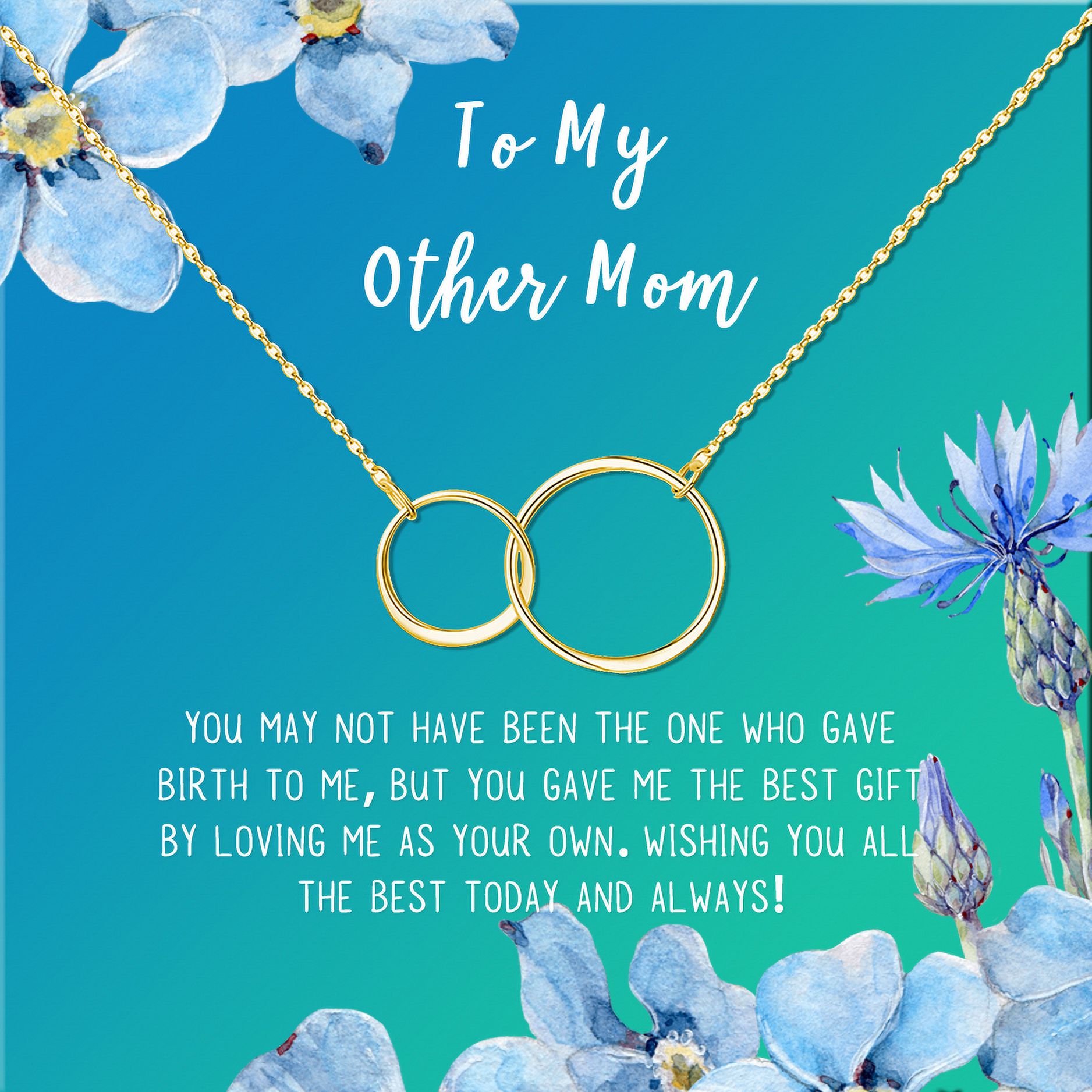 To My Other Mother Card and Necklace Gift, Mother's Day Gift for Step Mom, Jewelry and Card, Gift for Mom, Pendant Necklace with Card, Gift Set for Mom [Gold Infinity Ring, 18" Chain]