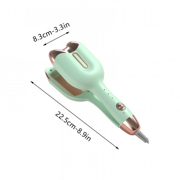 HIBIBUD Best Curling Iron for Beach Waves Lazy People Easy Barrel Curling Iron Double Tourmaline Ceramic Heating Barrels Crimp Tool Hair Wave Third Gear Temperature Regulation