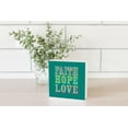 thumbnail image 2 of Faith Hope Love Bold Kelly Green 5 x 5 Wood Tabletop Sign Plaque, 2 of 4