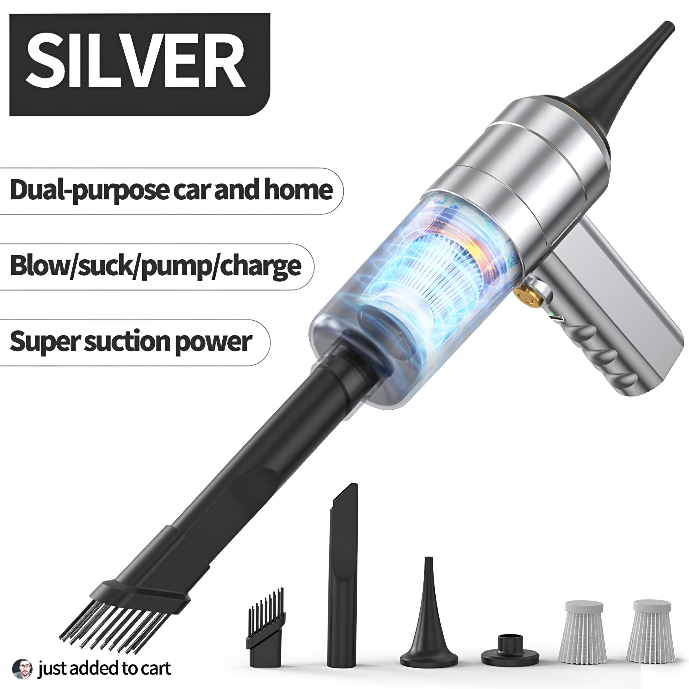 ZEPARO 5500Pa Mini Vacuum Cleaner: Handheld Vacuum&Electronics Duster&Hand Pump Cordless Keyboard Vac Compressed Air Blower for Computer Sewing Machine Laptop Car Home Office
