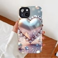 thumbnail image 2 of Luxury Diamond & Pearl Heart - Shaped iPhone Case Compatible with iPhone 11/12/13/14/15/16 (Pro Max/Plus) for Women, Men, Couples on Valentine's Day Gift, 2 of 9