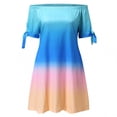 thumbnail image 4 of SMihono Robe Maxi Bohème d'Été pour Femmes Grande Taille Mode Féminine Manches Courtes Imprimé Fleurs Robe Pull Plage Robe d'Été, 4 of 5