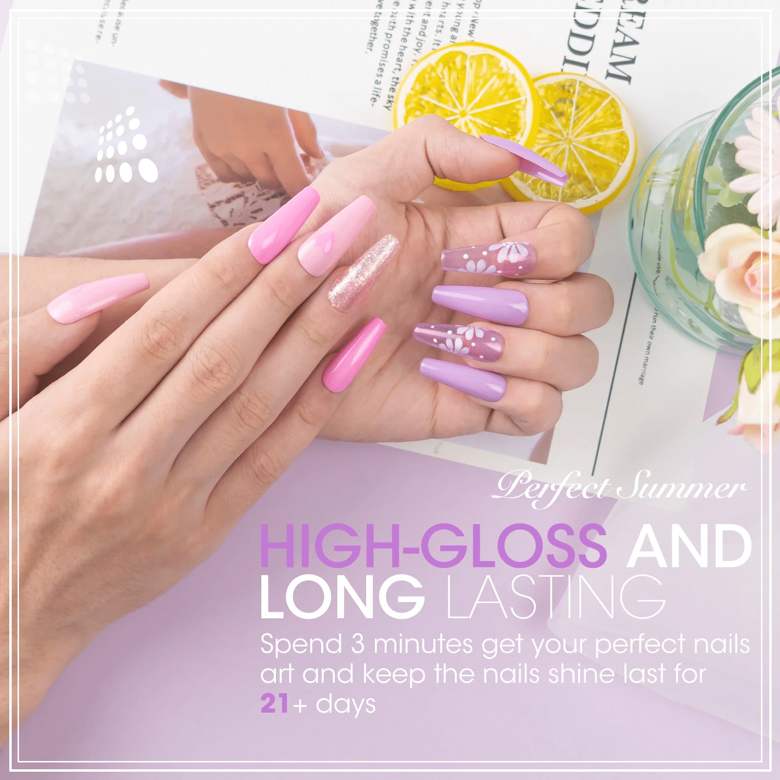 Perfect Summer Gel Nail Polish Kit, 20 Colors Gel Polish Macaron Soft Mist UV Nail Polish Gel Set with Glossy Base Top Coat Matte Coat, Manicure DIY Salon Nail Art Gift for Women Girls