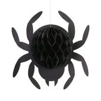 Fun Express 16" Large Black Hanging Honeycomb Tissue Paper Spiders - 4 Pieces