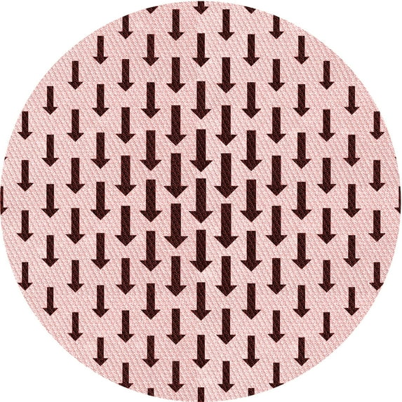 Ahgly Company Machine Washable Indoor Round Transitional Light Rose Pink Area Rugs, 5' Round