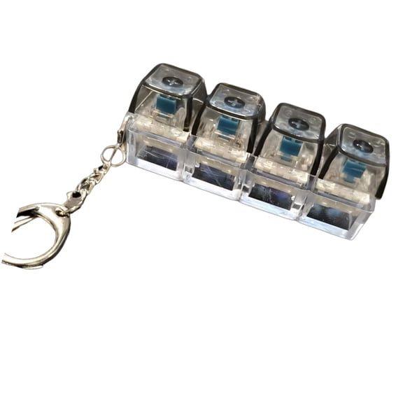 COOLHOOD LED Light Up 4 Mechanical Keycap Clickers Toy Portable Stress Relief Keychain For Office Desk Stress Relief