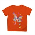 thumbnail image 4 of Frwgonr Girls T-shirts Short Sleeve Shirts for Girls Kids T-Shirts Tees Summer Tops 1-13 Years, Orange, 4 of 4