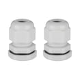 thumbnail image 1 of Unique Bargains M18 Cable Gland Waterproof Plastic Joint Adjustable Locknut White for 5mm-10mm Dia Cable Wire 2Pcs, 1 of 3