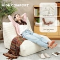 thumbnail image 4 of JWRWEFA Modern Floor Chair with Back Support, Teddy Fleece Meditation Chair, Plush Floor Sofa for Adults, Lazy Seating for Living Room or Gaming Room, Cream White, 4 of 11